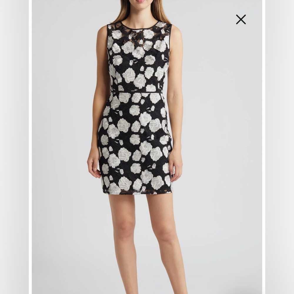 NWOT Sam Edelman: Elegant Black and White Floral Dress